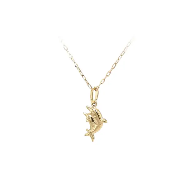 Gold Pendant Dolphins