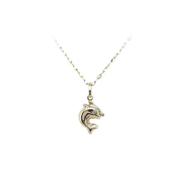 Gold Pendant Dolphins