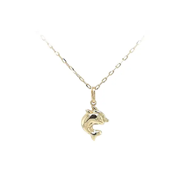 Gold Pendant Dolphins