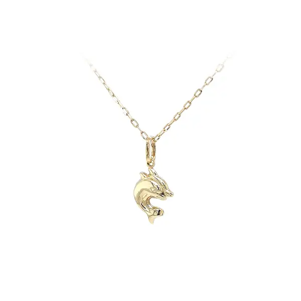 Gold Pendant Dolphins