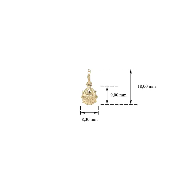 Gold Pendant Ladybug
