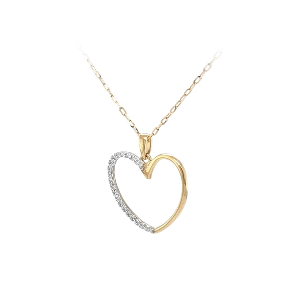 Gold Pendant Heart with Zircons