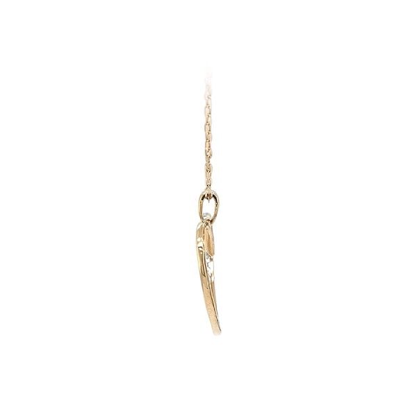 Gold Pendant Heart with Zircons