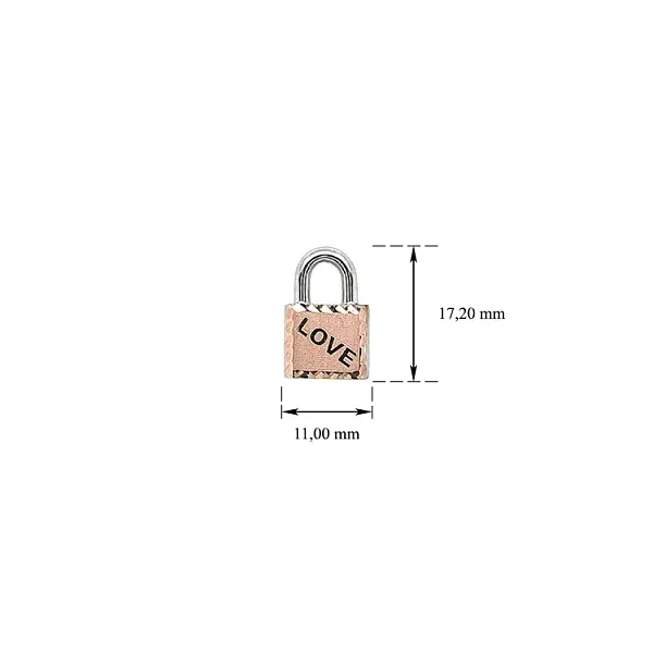 Pendant Lock made of Combination Gold