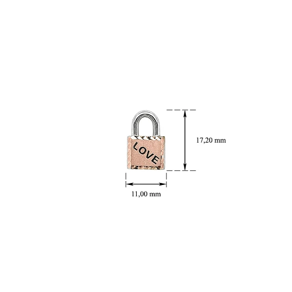 Pendant Lock made of Combination Gold
