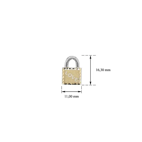 Pendant Lock made of Combination Gold