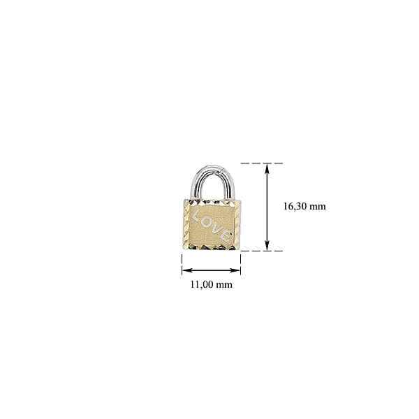 Pendant Lock made of Combination Gold