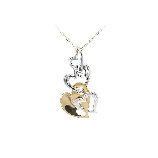 Gold Pendant Heart Connected by Love