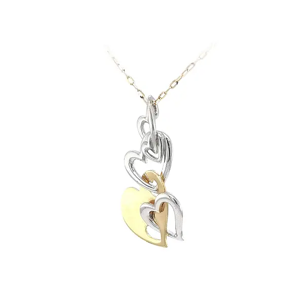 Gold Pendant Heart Connected by Love