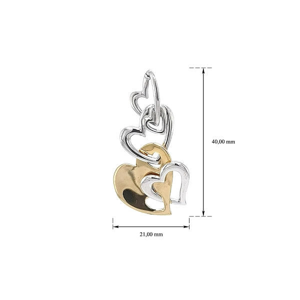 Gold Pendant Heart Connected by Love