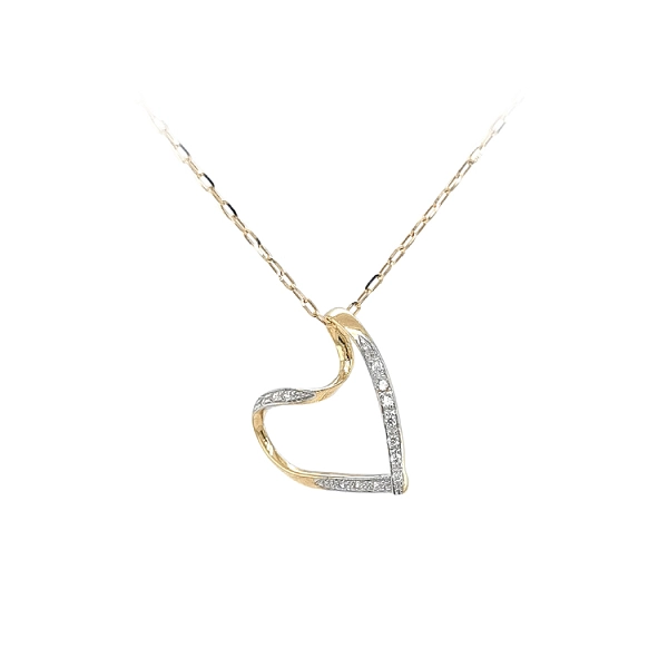 Gold Pendant Heart with Zircons