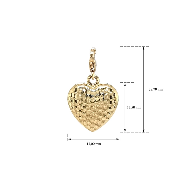 Gold Pendant Heart on Bracelet