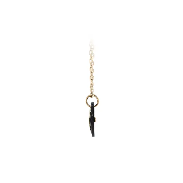 Gold Pendant Heart with Onyx