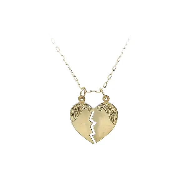 Gold Pendant Heart for Two