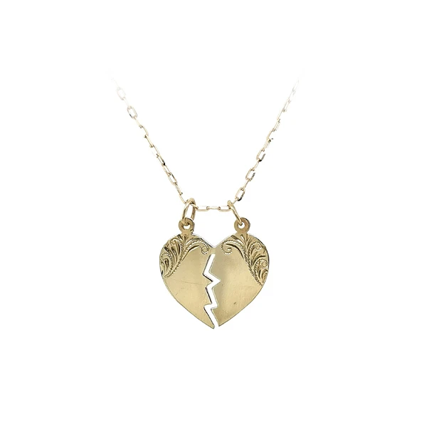 Gold Pendant Heart for Two
