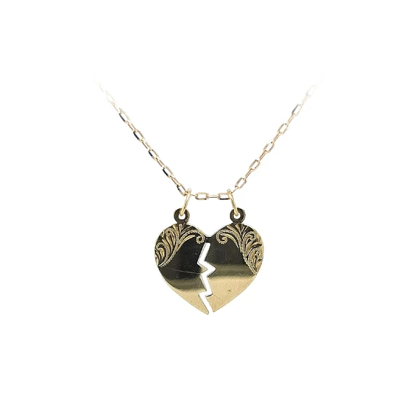Gold Pendant Heart for Two