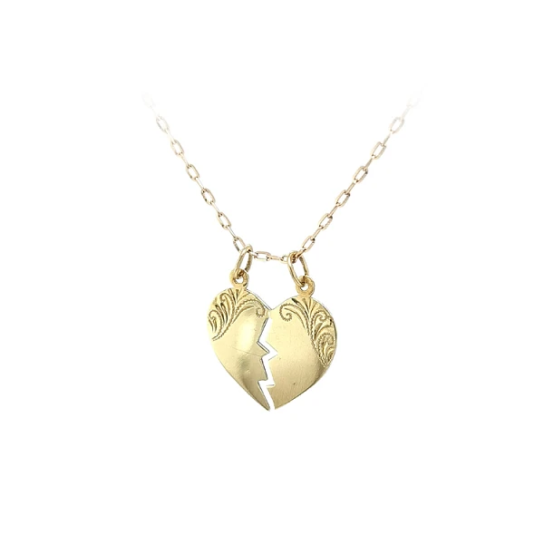 Gold Pendant Heart for Two