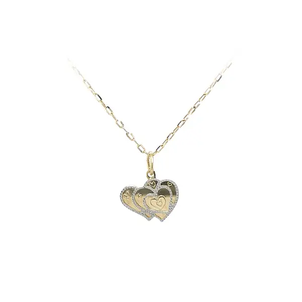 Gold Pendant Hearts