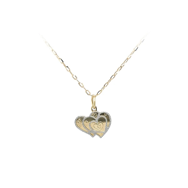 Gold Pendant Hearts