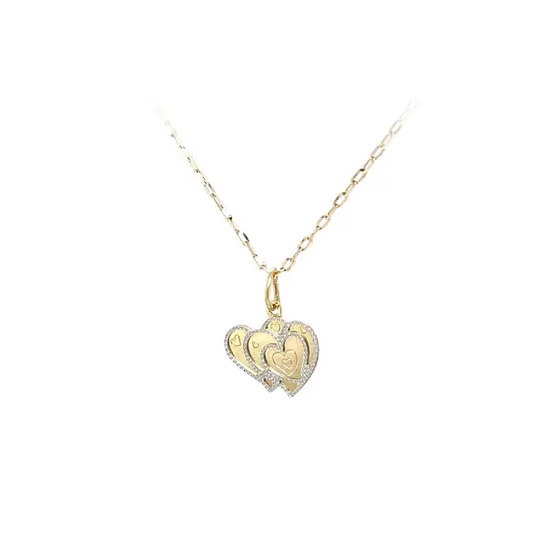 Gold Pendant Hearts