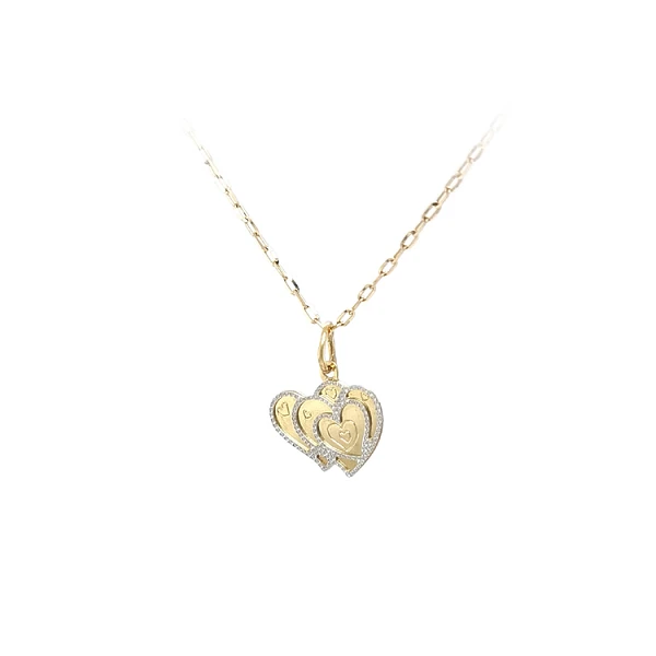 Gold Pendant Hearts