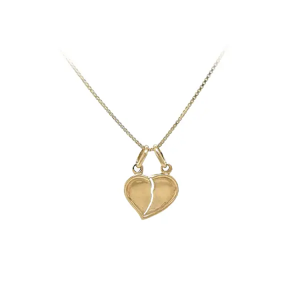 Gold Pendant Heart for Two