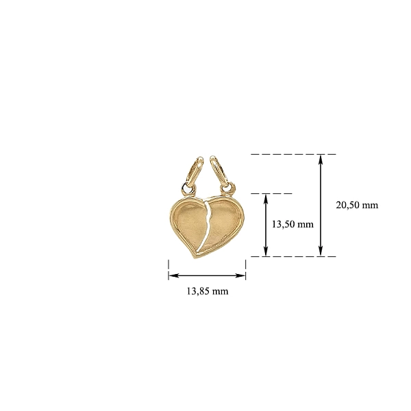 Gold Pendant Heart for Two