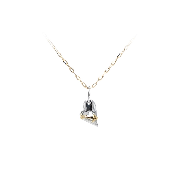 Gold Pendant Heart Pierced with Arrow