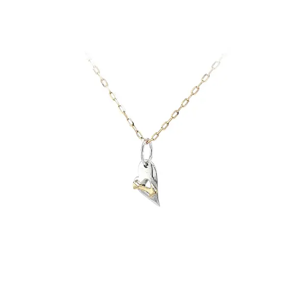 Gold Pendant Heart Pierced with Arrow