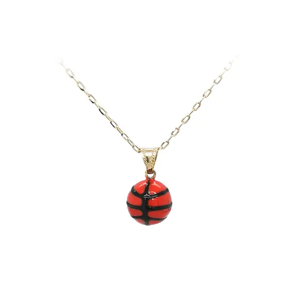 Gold Pendant Basketball Ball