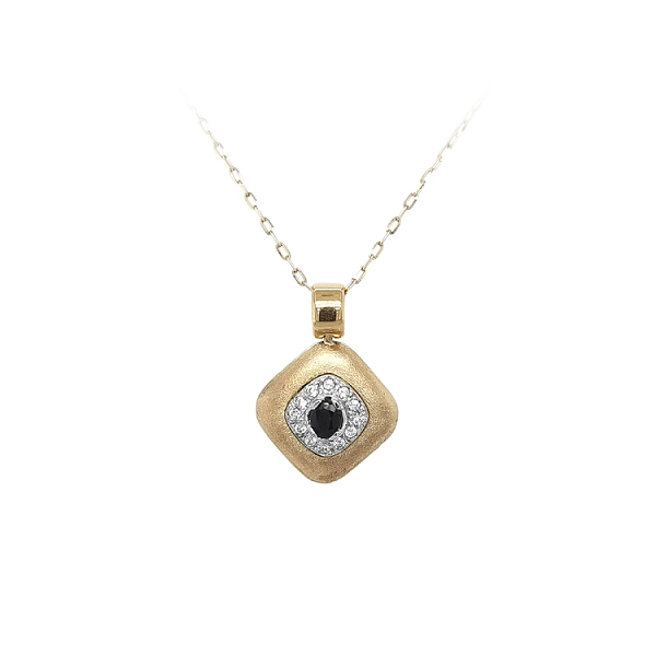 Gold Pendant with Black Stone
