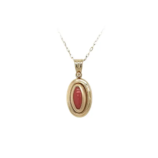 Gold Pendant with Coral