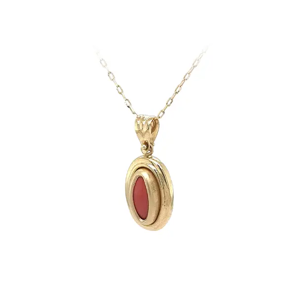 Gold Pendant with Coral