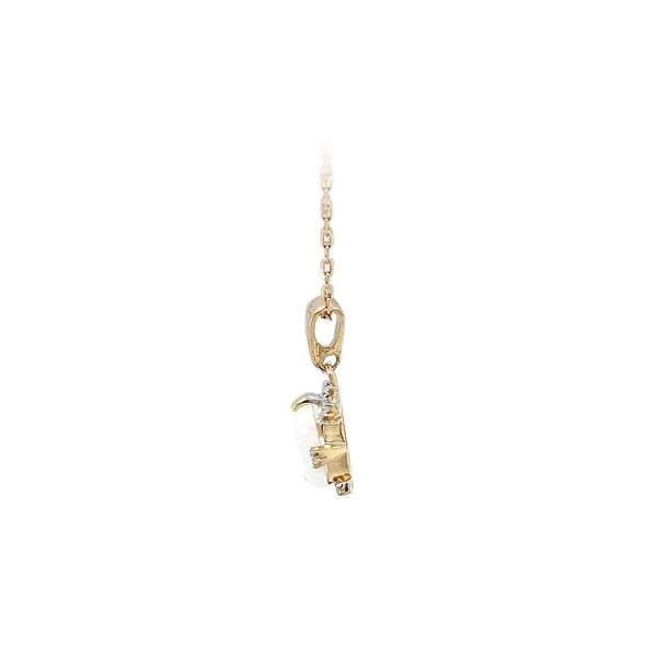 Gold Pendant with Opal and Zircons