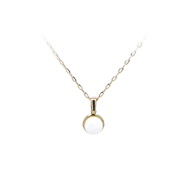 Gold Pendant with Opal