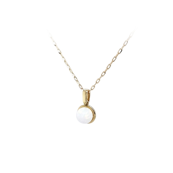 Gold Pendant with Opal