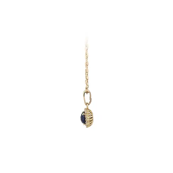 Gold Pendant with Blue Stone