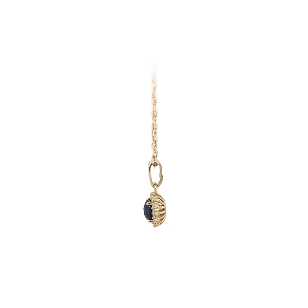 Gold Pendant with Blue Stone