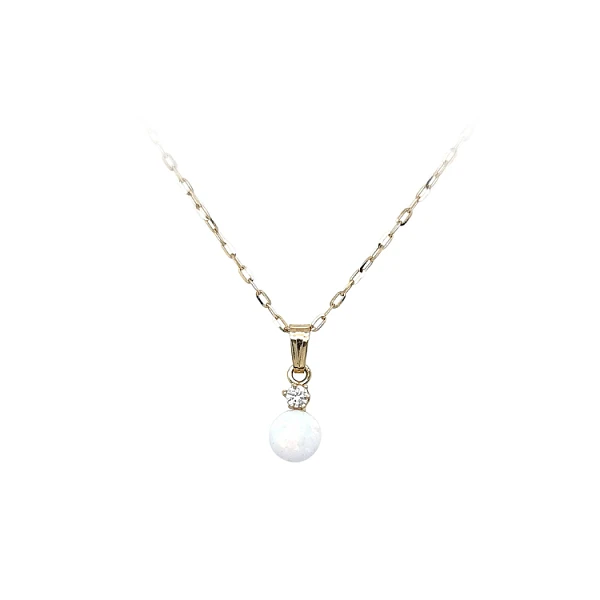 Gold Pendant with Opal