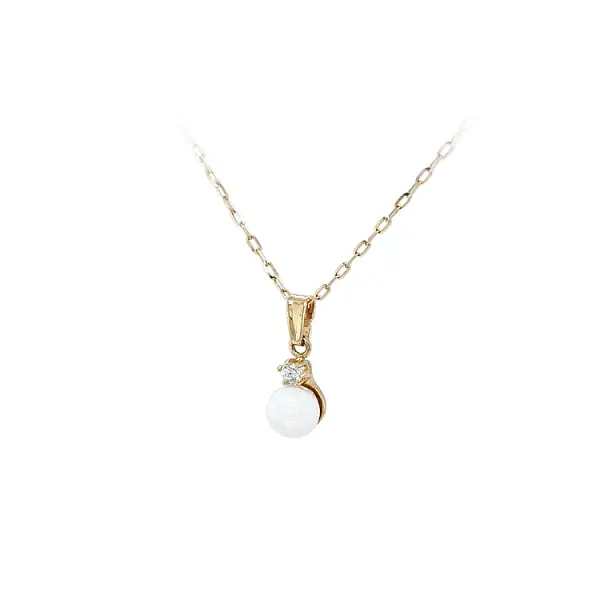 Gold Pendant with Opal