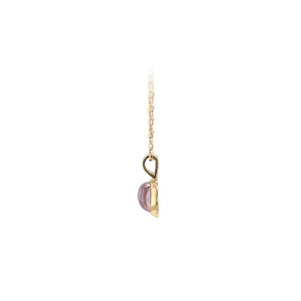 Gold Pendant with Pink Stone