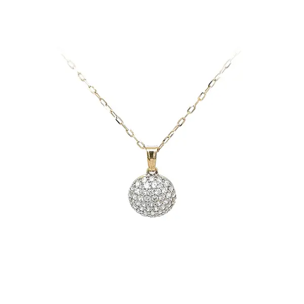 Gold Pendant with Zircons