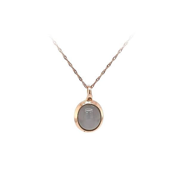 Gold Pendant with Grey Stone