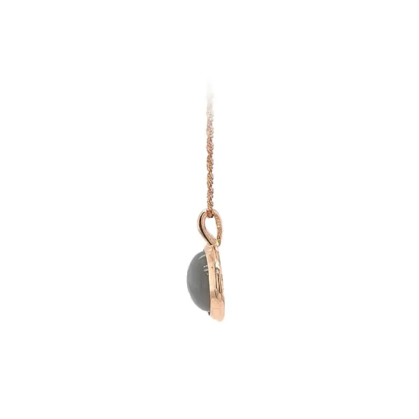 Gold Pendant with Grey Stone