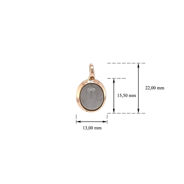 Gold Pendant with Grey Stone