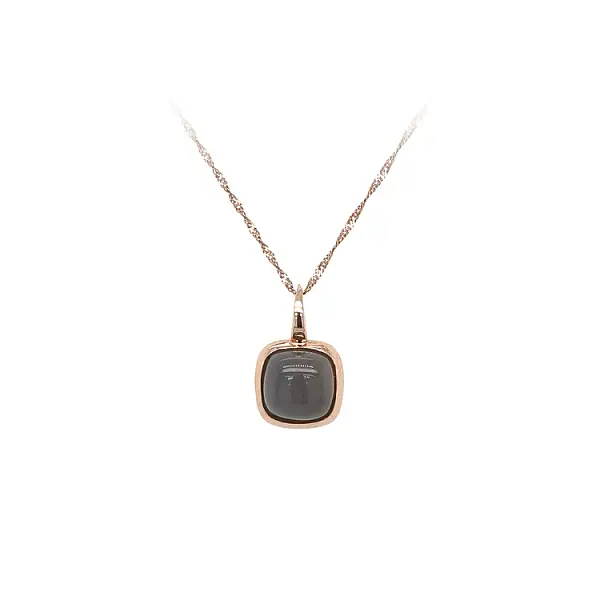 Gold Pendant with Grey Stone
