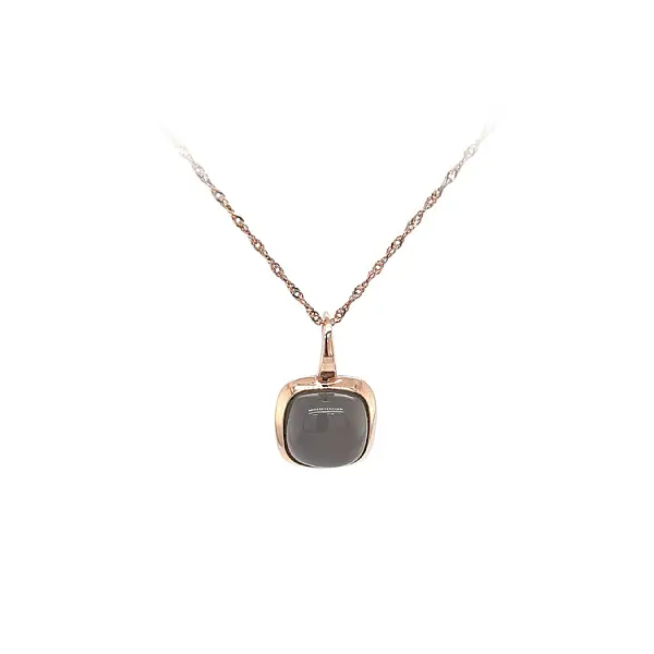 Gold Pendant with Grey Stone