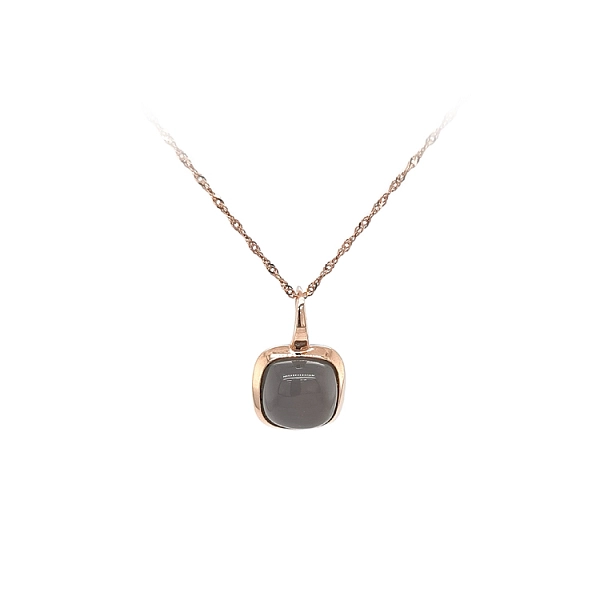 Gold Pendant with Grey Stone