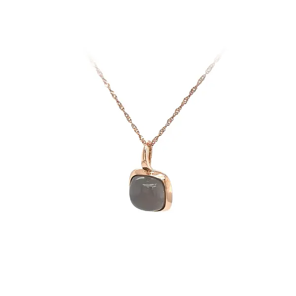 Gold Pendant with Grey Stone