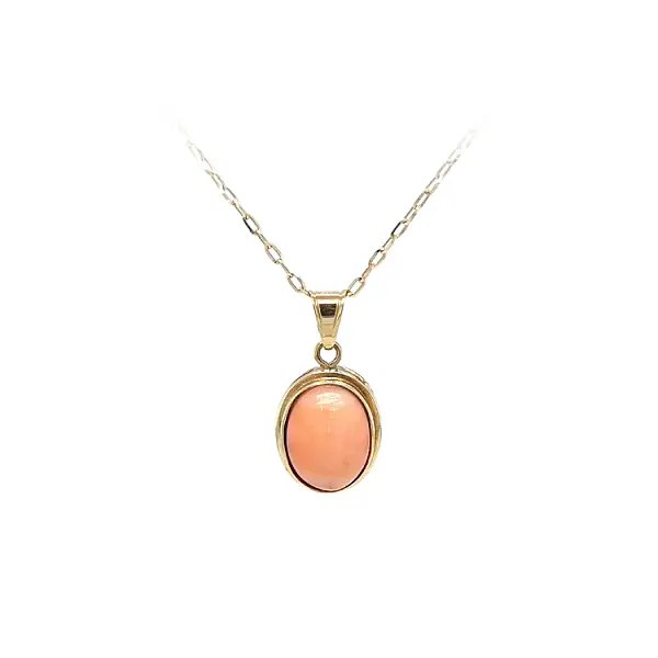 Gold Pendant with Coral